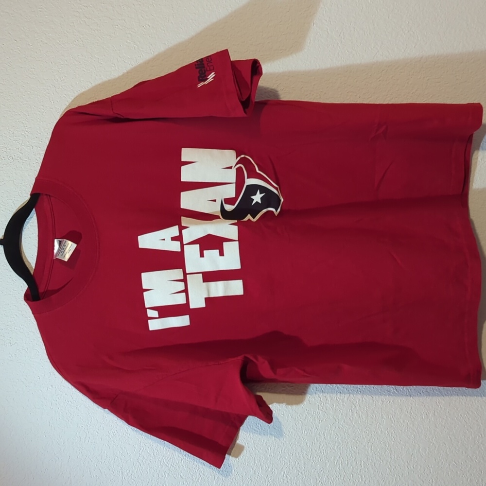 Texans Red Short Sleeve Jerzees Tee Shirt Texan Logo Men XL I’m A Texan